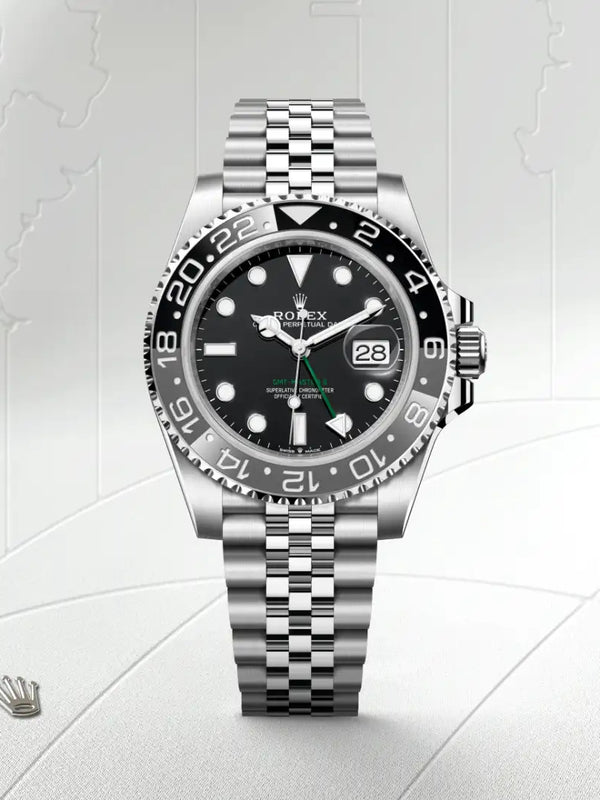 Rolex GMT-Master II 'Coke' Black & Red Ceramic Bezel, Oyster Bracelet Men's Luxury Sport Watch