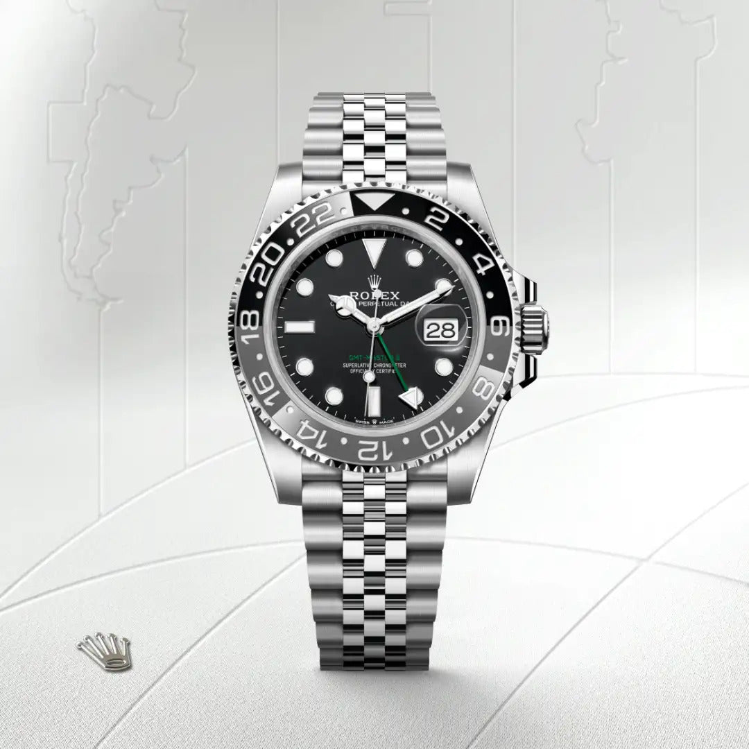 Rolex GMT-Master II 'Coke'  Black & Red Ceramic Bezel, Oyster Bracelet  Men's Luxury Sport Watch