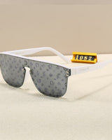 Cross-border European and American printed fashion retro men's and women's sunglasses one-piece style glasses alphabet modern sunglasses cycling glasses