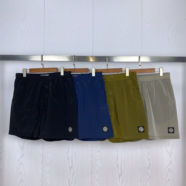STONE 20SS Island Metal Nylon Compass Small Label Athleisure Summer Quick-Dry Beach Cropped Shorts