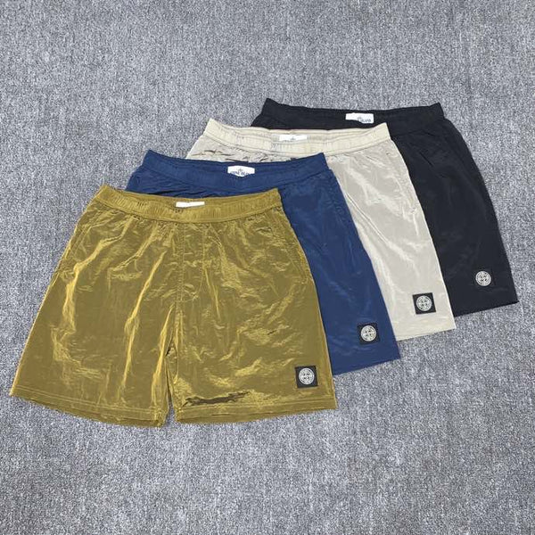 STONE 20SS Island Metal Nylon Compass Small Label Athleisure Summer Quick-Dry Beach Cropped Shorts